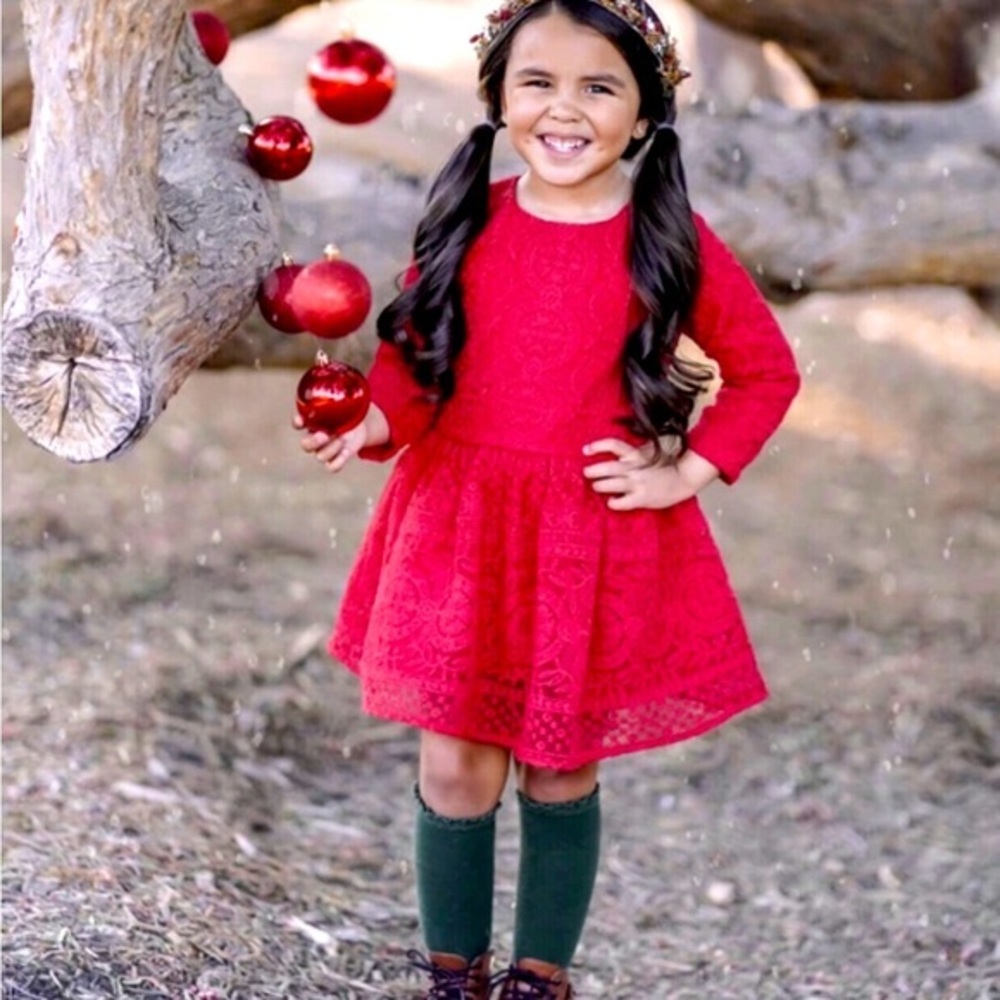 Eliza Grace Clothing Mackenzie Lane Red Lace Dress